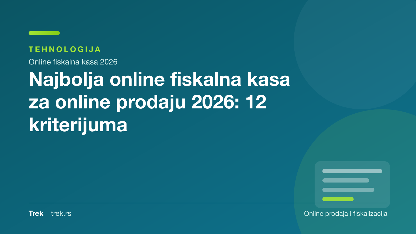 Najbolja online fiskalna kasa za online prodaju 2026: 12 kriterijuma