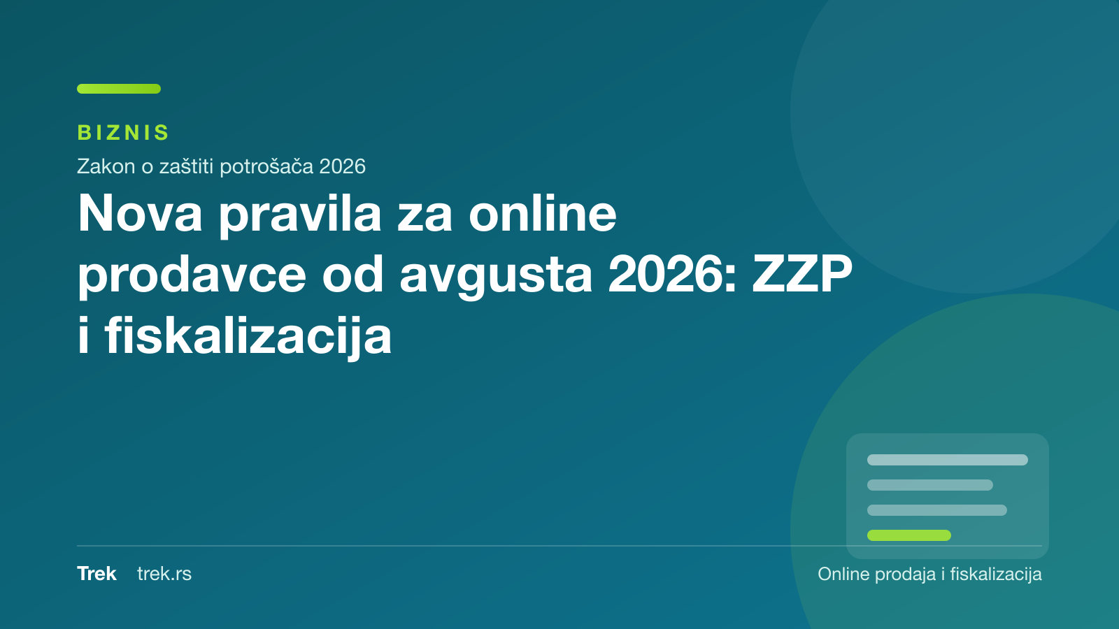 Nova pravila za online prodavce od avgusta 2026: ZZP i fiskalizacija