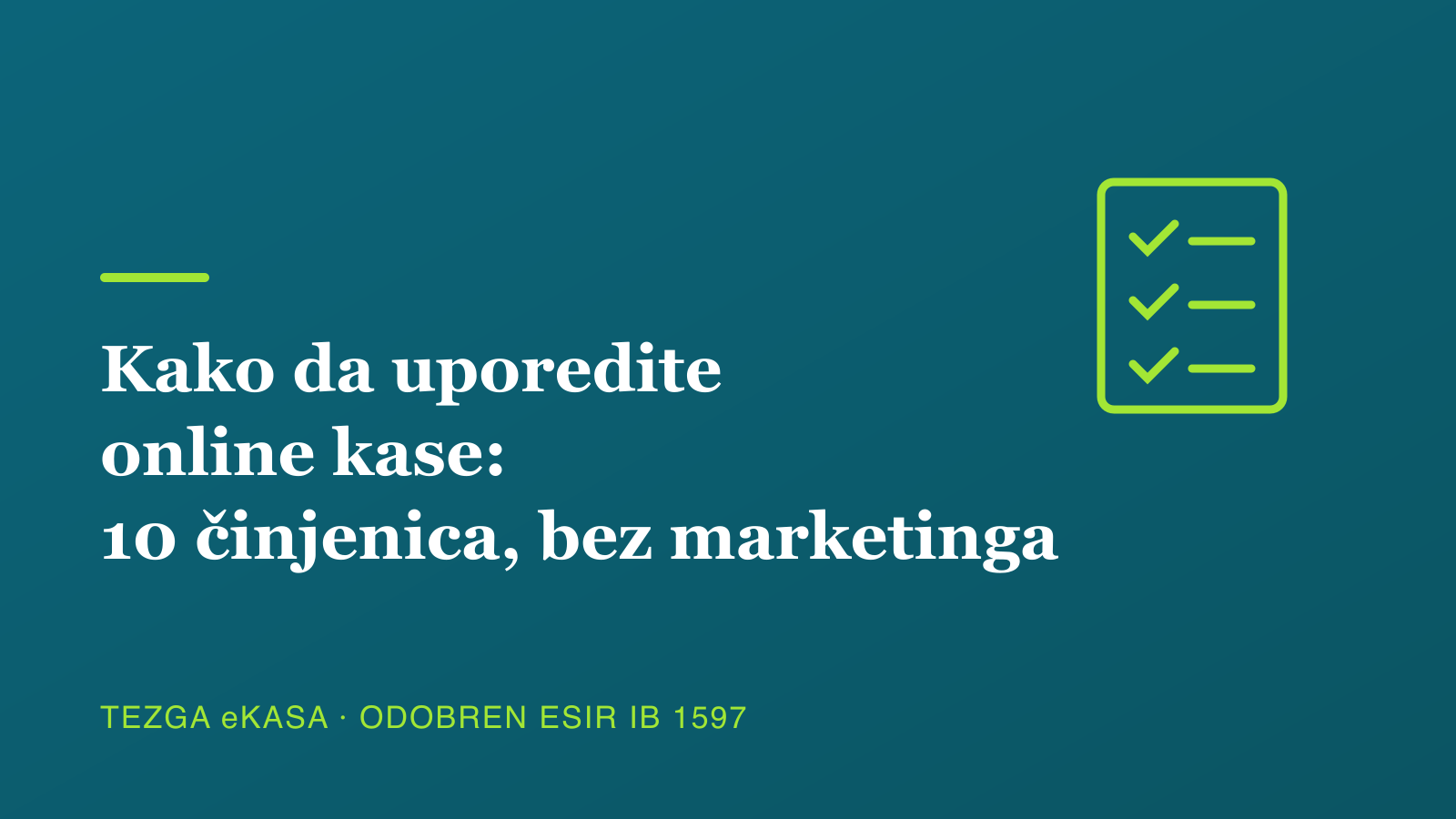 Kako da uporedite online kase: kontrolna lista od 10 činjenica, bez marketinga
