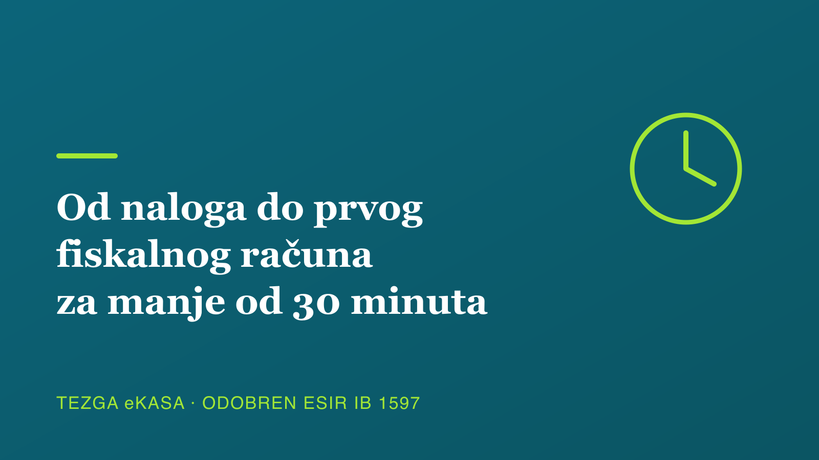 Fiskalna kasa za pola sata: od otvaranja naloga do prvog računa za manje od 30 minuta
