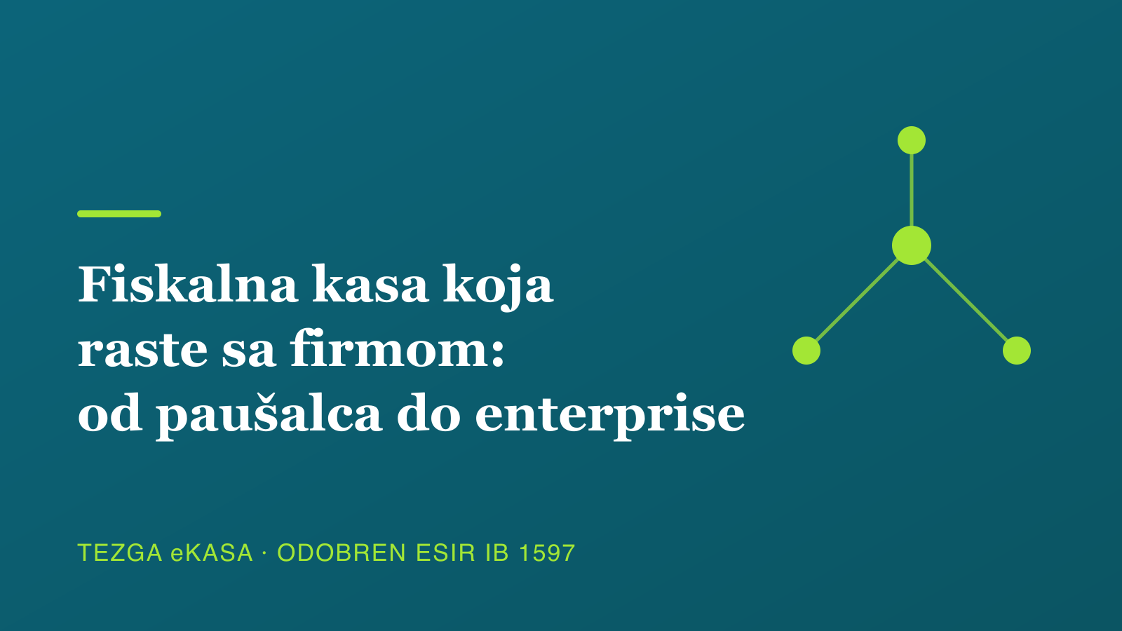 Fiskalna kasa koja raste sa firmom: Tezga eKasa od paušalca do enterprise sistema