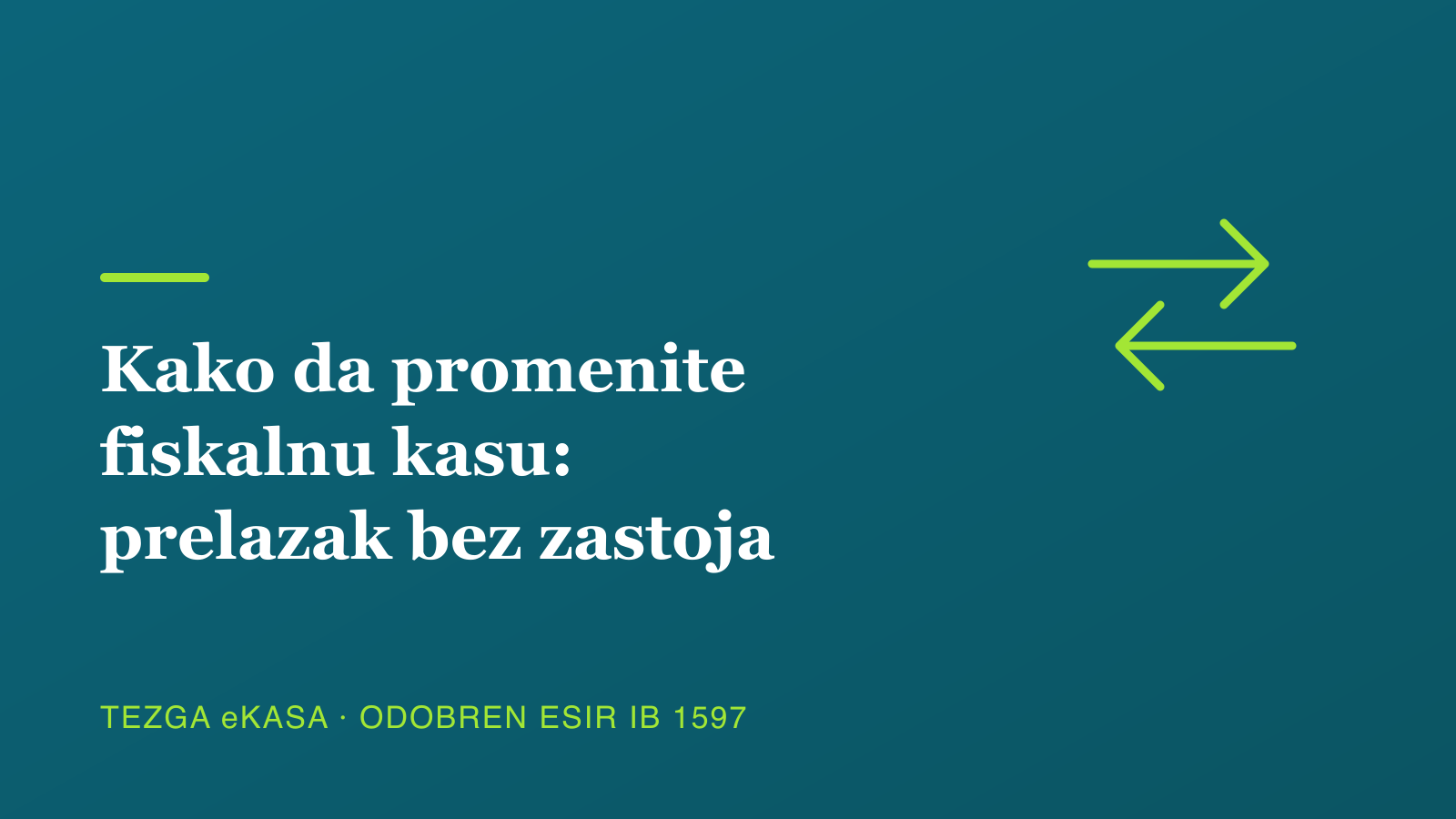Kako da promenite fiskalnu kasu: prelazak na drugi ESIR bez zastoja u prodaji