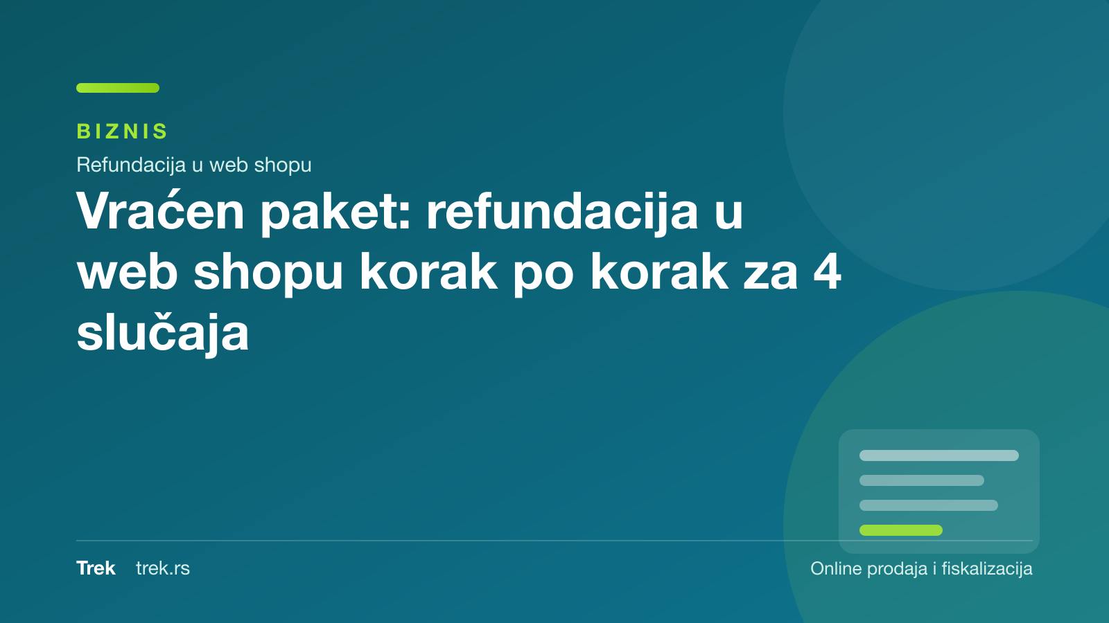 Vraćen paket: refundacija u web shopu korak po korak za 4 slučaja