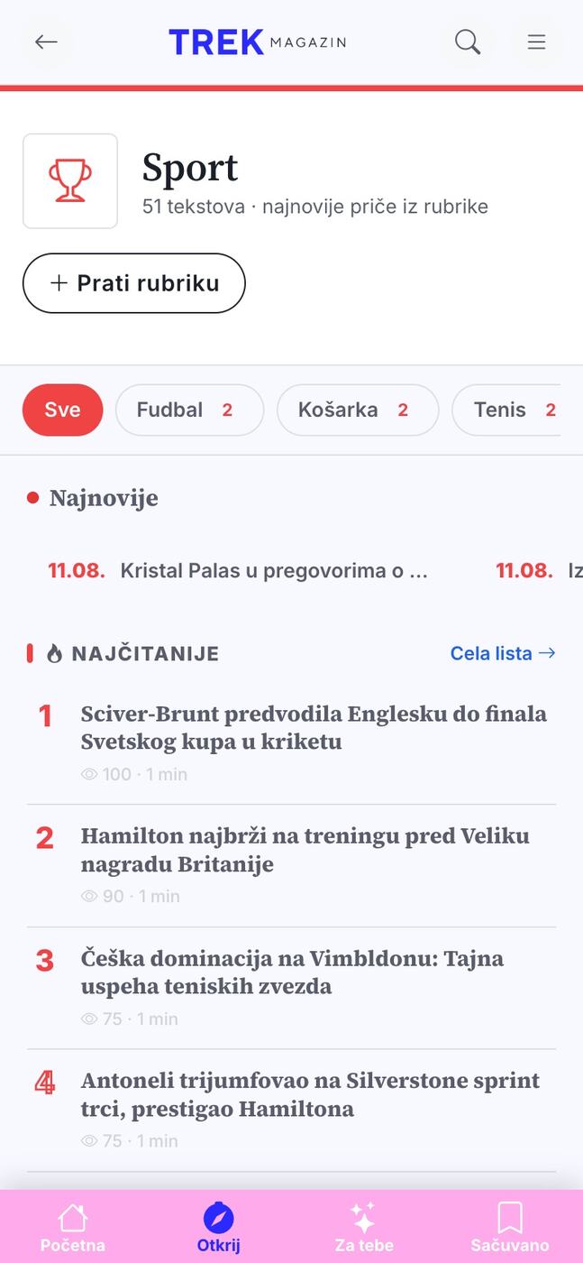 Prikaz magazina na telefonu